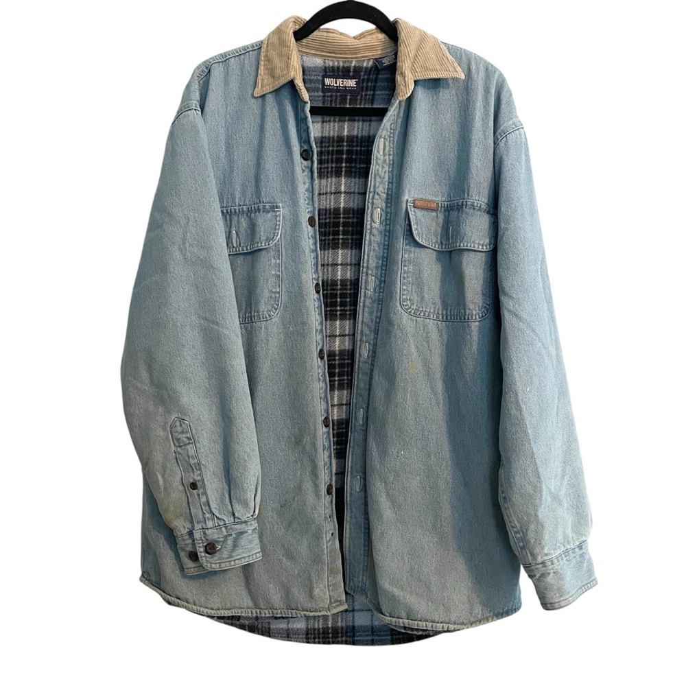Wolverine Denim Shacket M Mens Thick Fleece Lined‎ Outdoor Western Cowboy Work